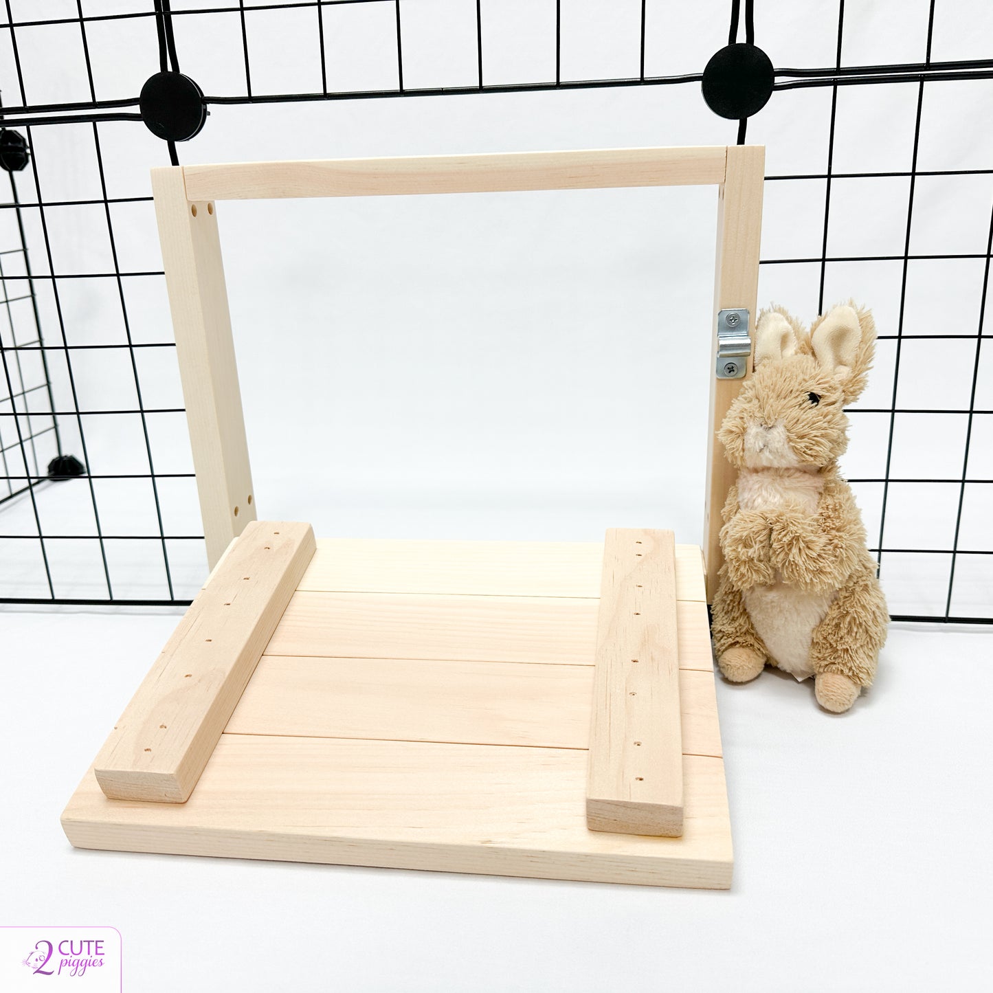 Guinea Pig C&C Cage Wood Door - 11.8" Grid Size - Under Grid Shiplap Style