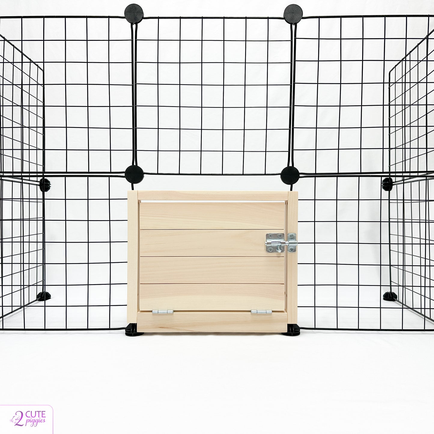 Guinea Pig C&C Cage Wood Door - 11.8" Grid Size - Under Grid Shiplap Style