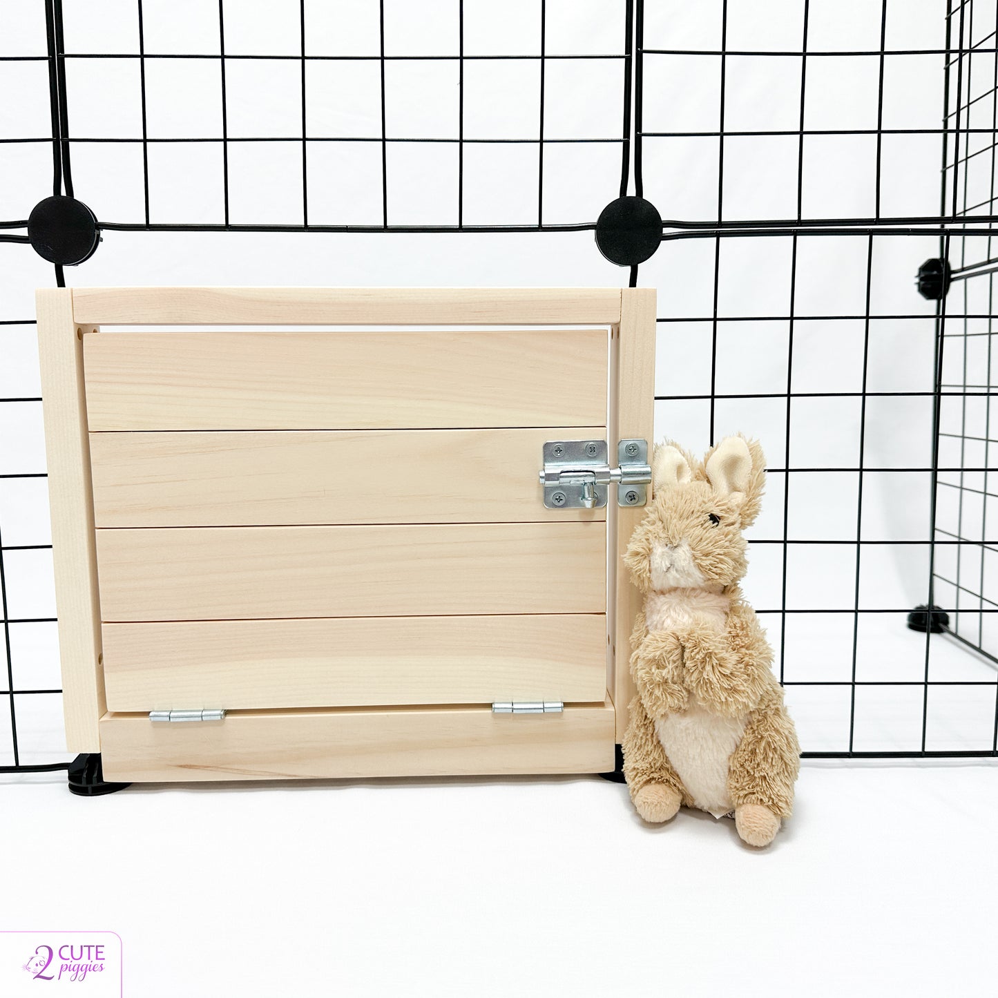 Guinea Pig C&C Cage Wood Door - 11.8" Grid Size - Under Grid Shiplap Style
