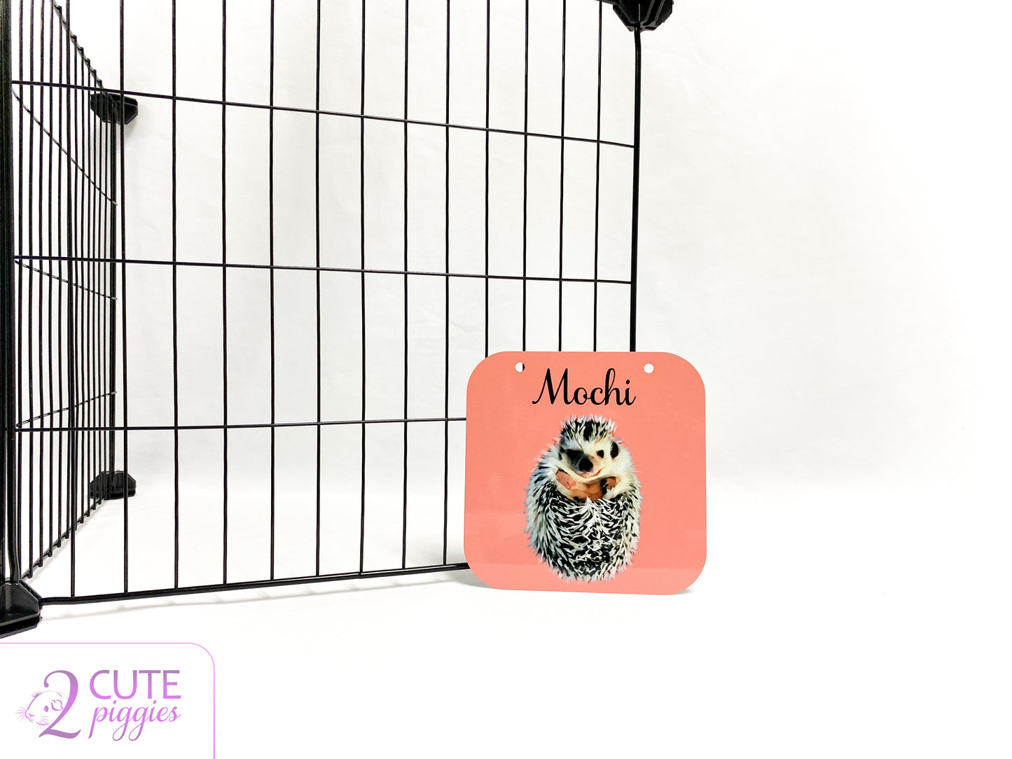 Hedgehog Name Tag with Picture of Your Hedgehog - Oil Painting Effect - Cage Tag