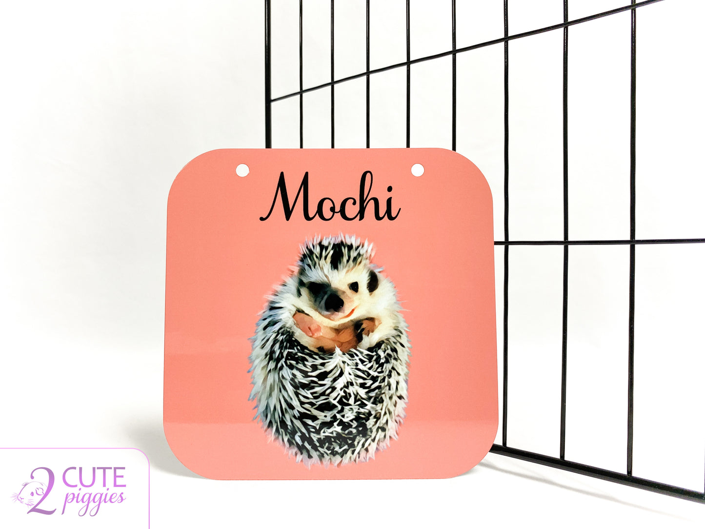 Hedgehog Name Tag with Picture of Your Hedgehog - Oil Painting Effect - Cage Tag