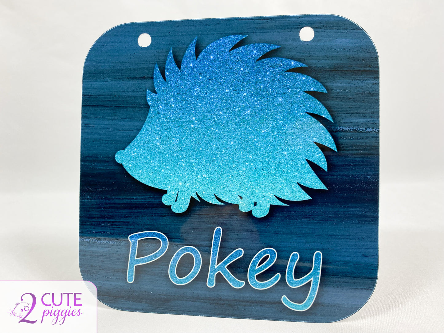 Hedgehog Name Tag - Hedgehog Silhouette - 5.5"x5.5"