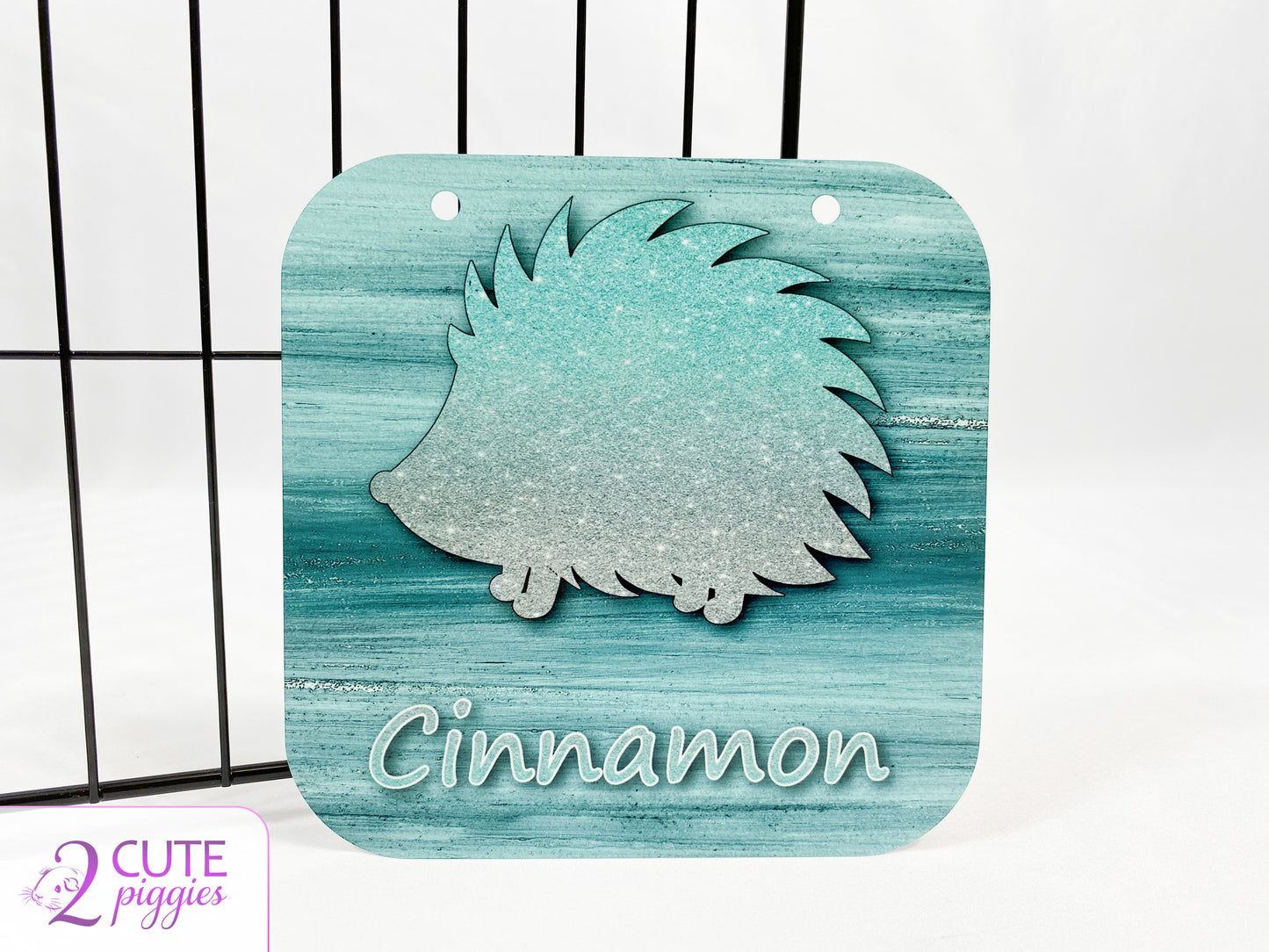 Hedgehog Name Tag - Hedgehog Silhouette - 5.5"x5.5"