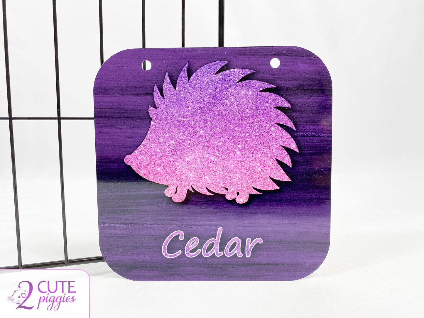Hedgehog Name Tag - Hedgehog Silhouette - 5.5"x5.5"