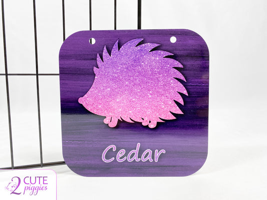 Hedgehog Name Tag - Hedgehog Silhouette - 5.5"x5.5"