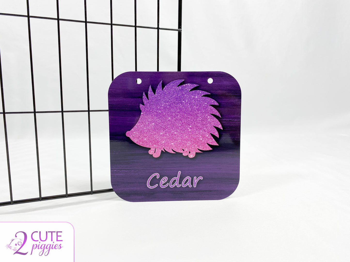 Hedgehog Name Tag - Hedgehog Silhouette - 5.5"x5.5"