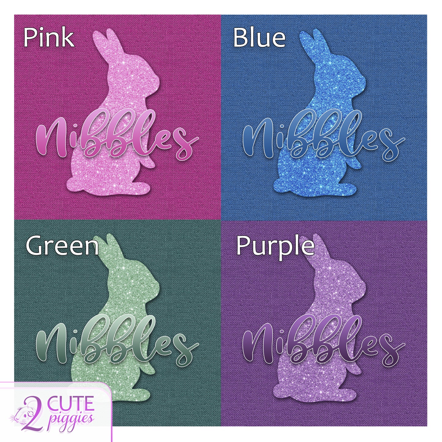 Rabbit Name Tag - Upright Ears Rabbit Silhouette - 8"x8"