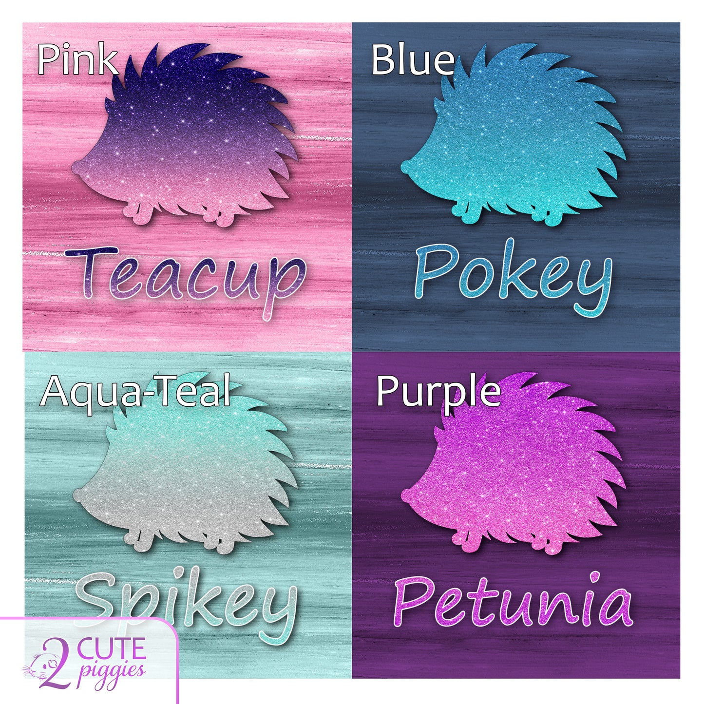 Hedgehog Name Tag - Hedgehog Silhouette - 5.5"x5.5"