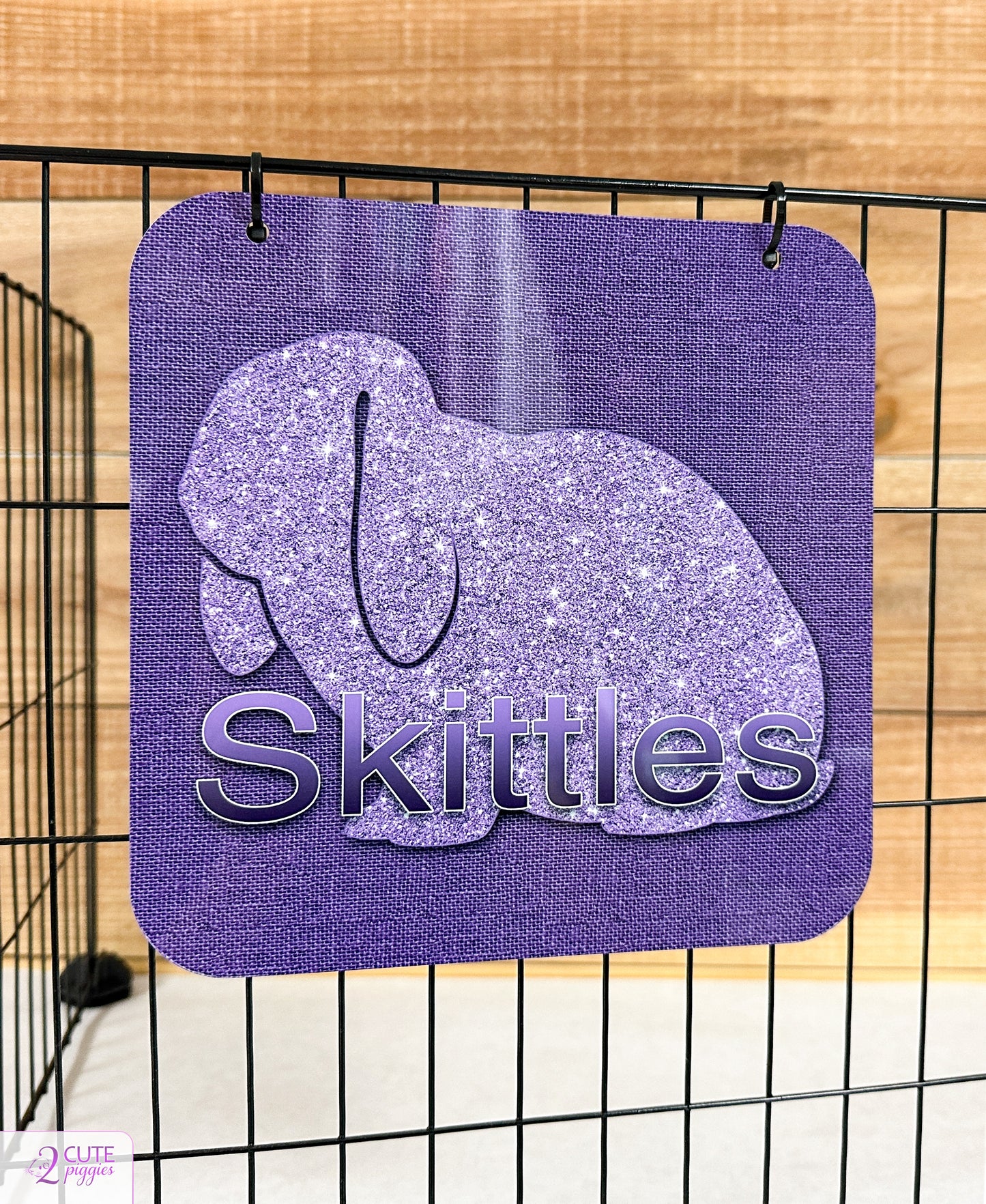 Rabbit Name Tag - Lop Ear Rabbit Silhouette - 8"x8"