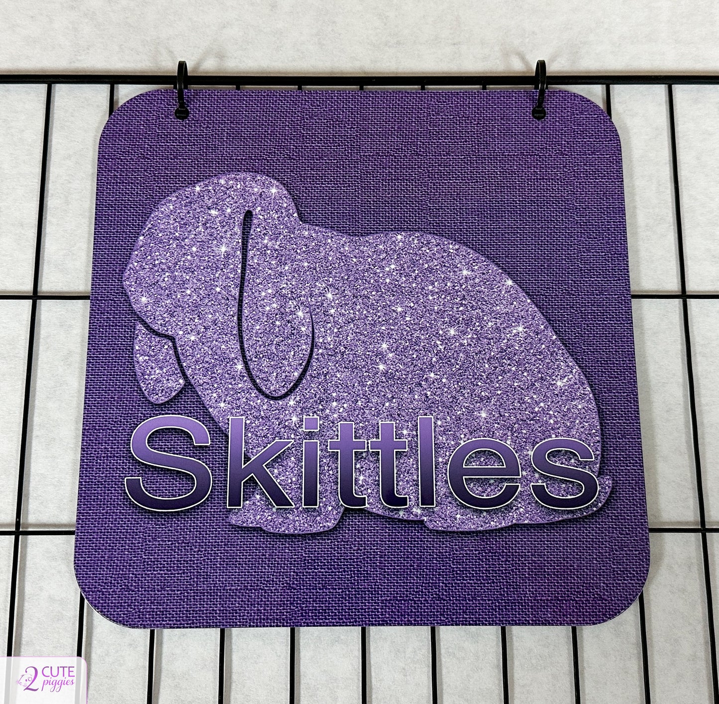 Rabbit Name Tag - Lop Ear Rabbit Silhouette - 8"x8"