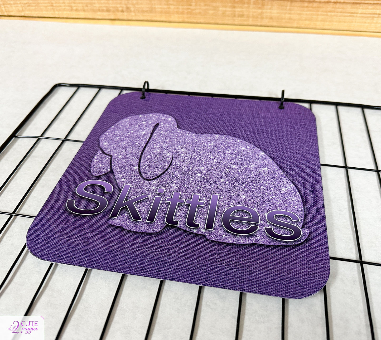 Rabbit Name Tag - Lop Ear Rabbit Silhouette - 8"x8"