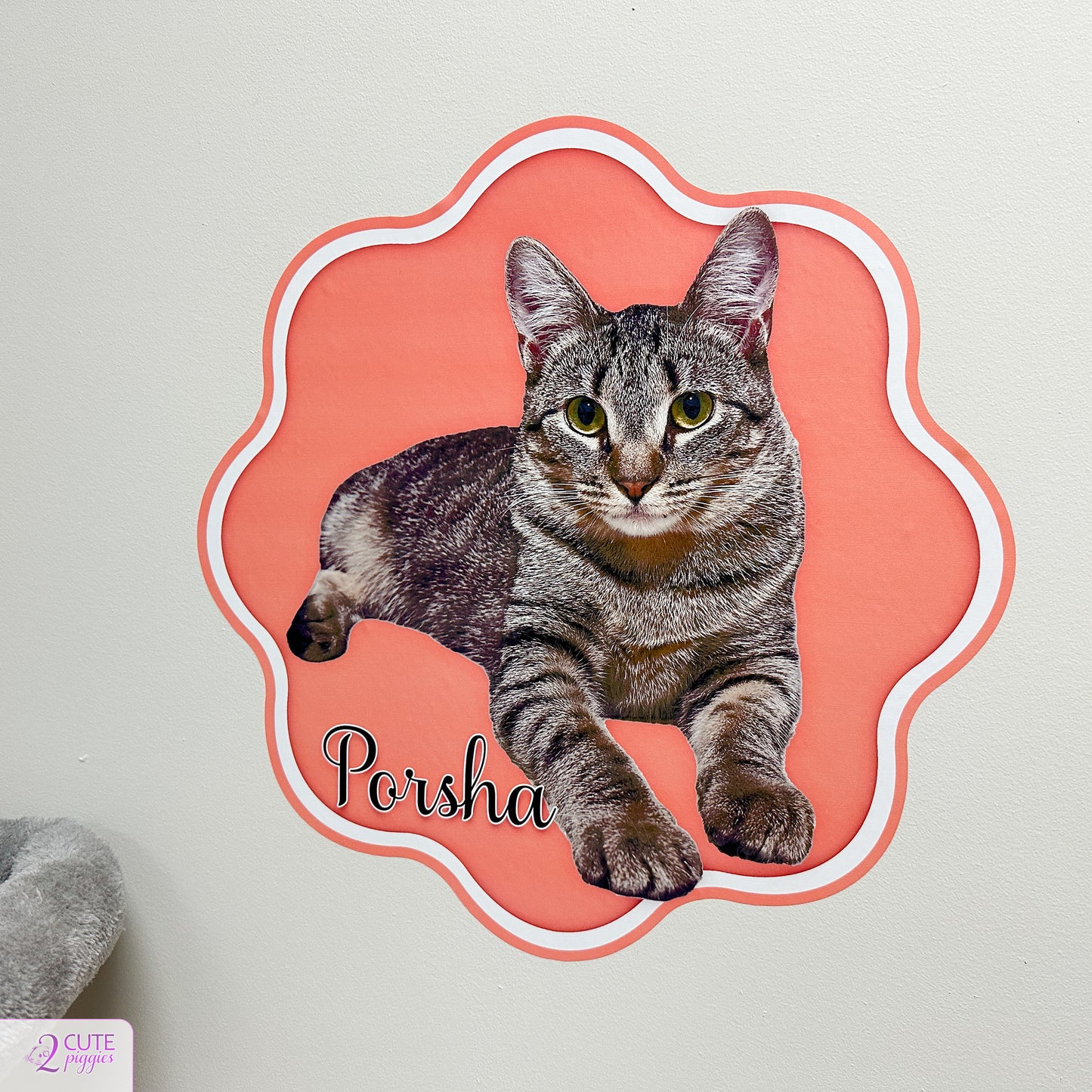 Cat Name Sign Wall Decal with Picture of Your Cat