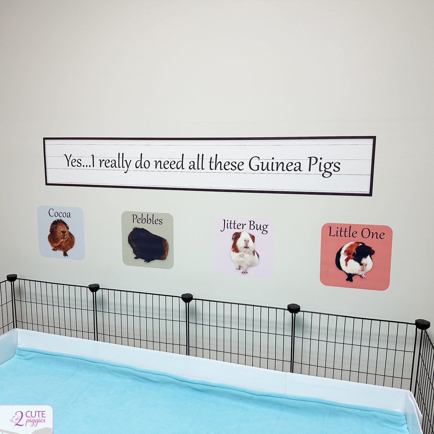 Guinea Pig Name Sign Wall Decal with Picture of Your Guinea Pig