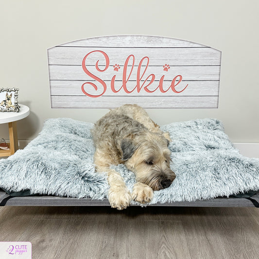 Dog Bed Headboard Wall Decal - Shiplap Background