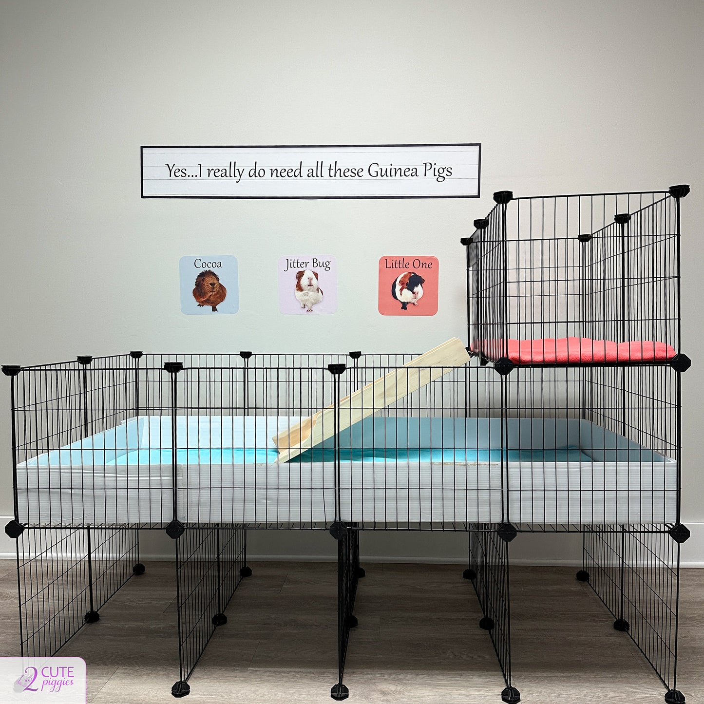 Guinea Pig Name Sign Wall Decal with Picture of Your Guinea Pig