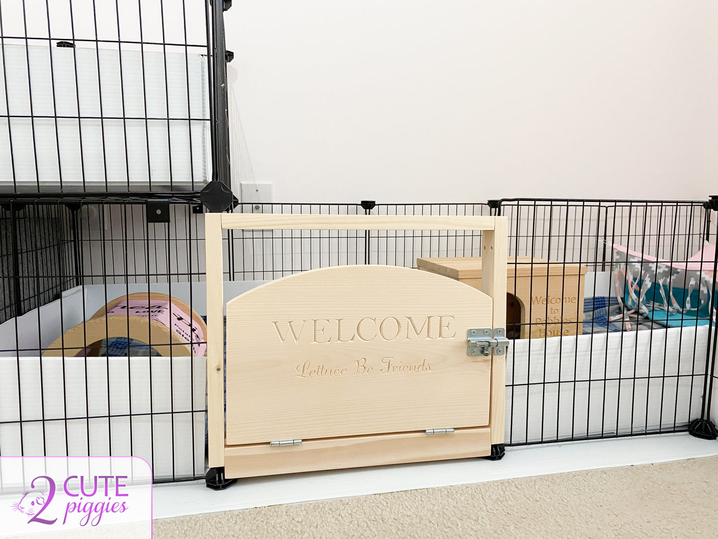 Guinea Pig C&C Cage Wood Door - 14" Grid Size - Under Grid Standard Style