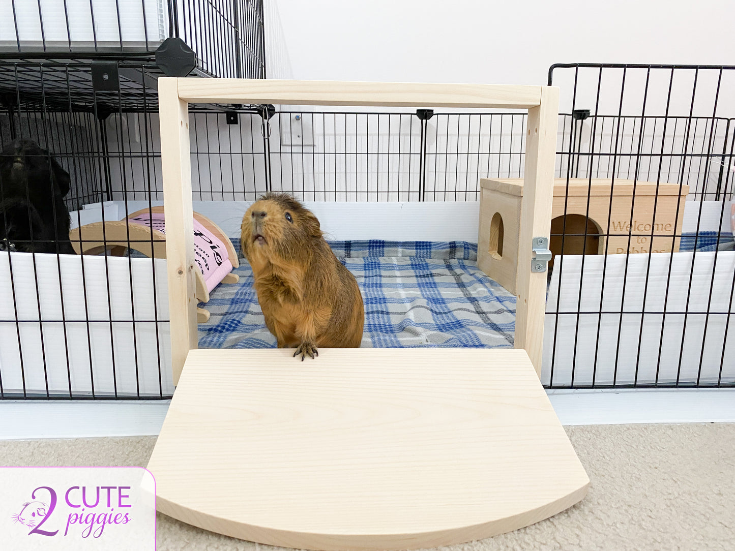 Guinea Pig C&C Cage Wood Door - 14" Grid Size - Under Grid Standard Style