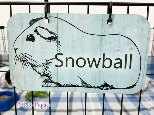 Guinea Pig Name Tag - Guinea Pig Outline - 4"x7"