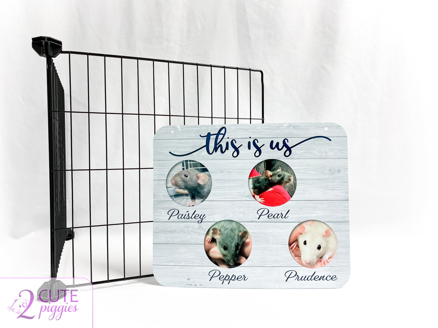 Rat Name Tag with Pictures of Your Rats - Multiple Photo