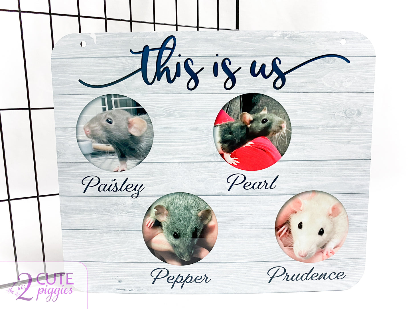 Rat Name Tag with Pictures of Your Rats - Multiple Photo