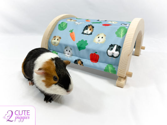 Guinea Pig Wood Tunnel - Veggie Theme