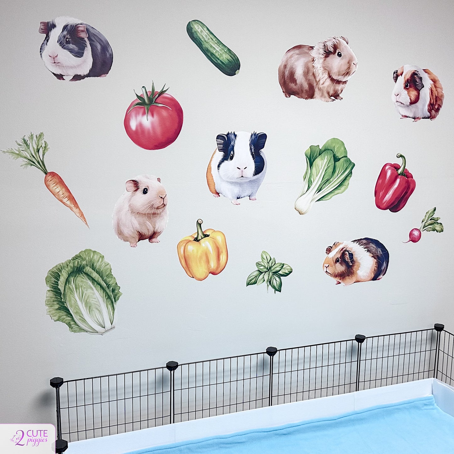 Guinea Pigs and Vegetables Wall Decals