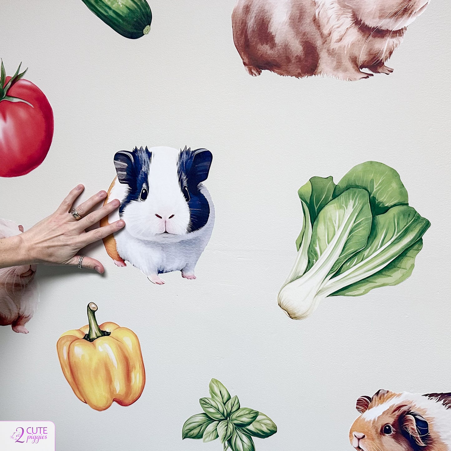 Guinea Pigs and Vegetables Wall Decals