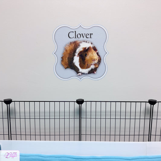 Guinea Pig Name Sign Wall Decal with Picture of Your Guinea Pig - Shape Options