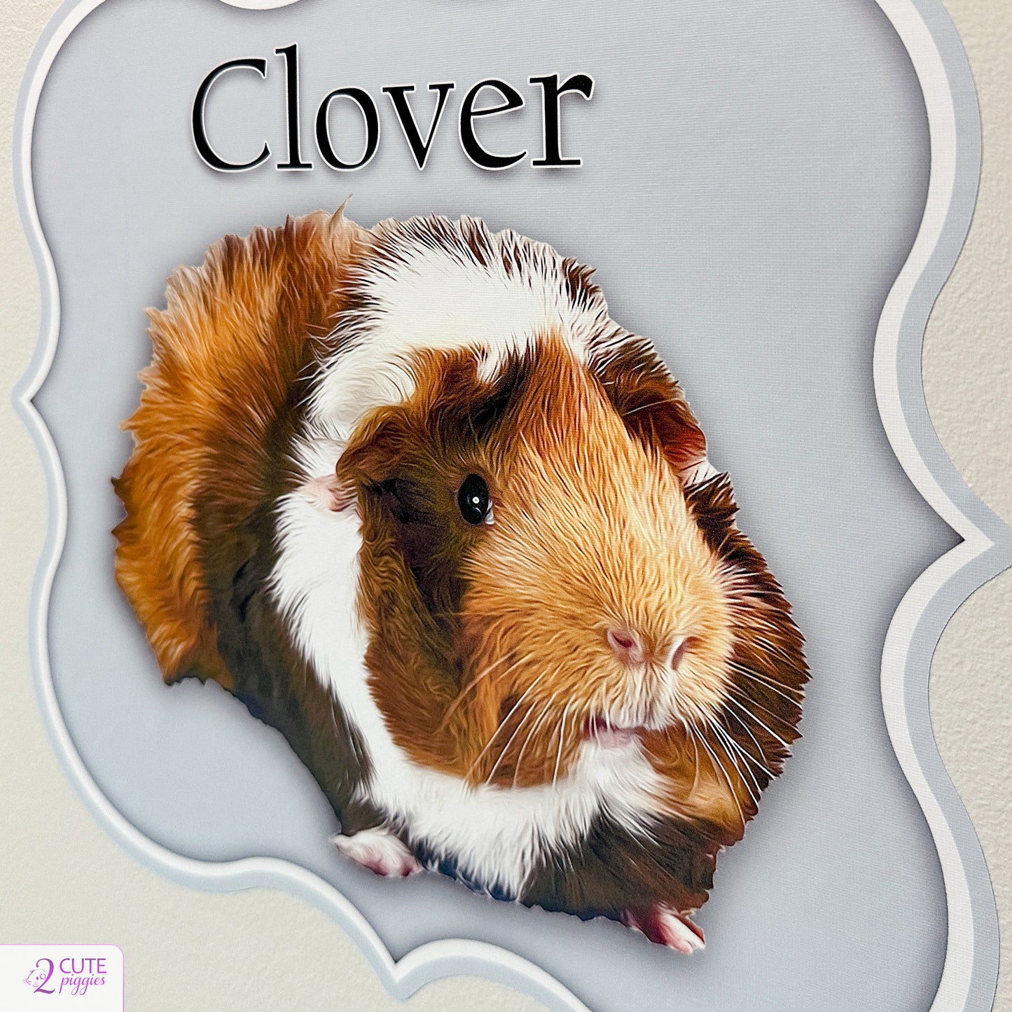 Guinea Pig Name Sign Wall Decal with Picture of Your Guinea Pig - Shape Options