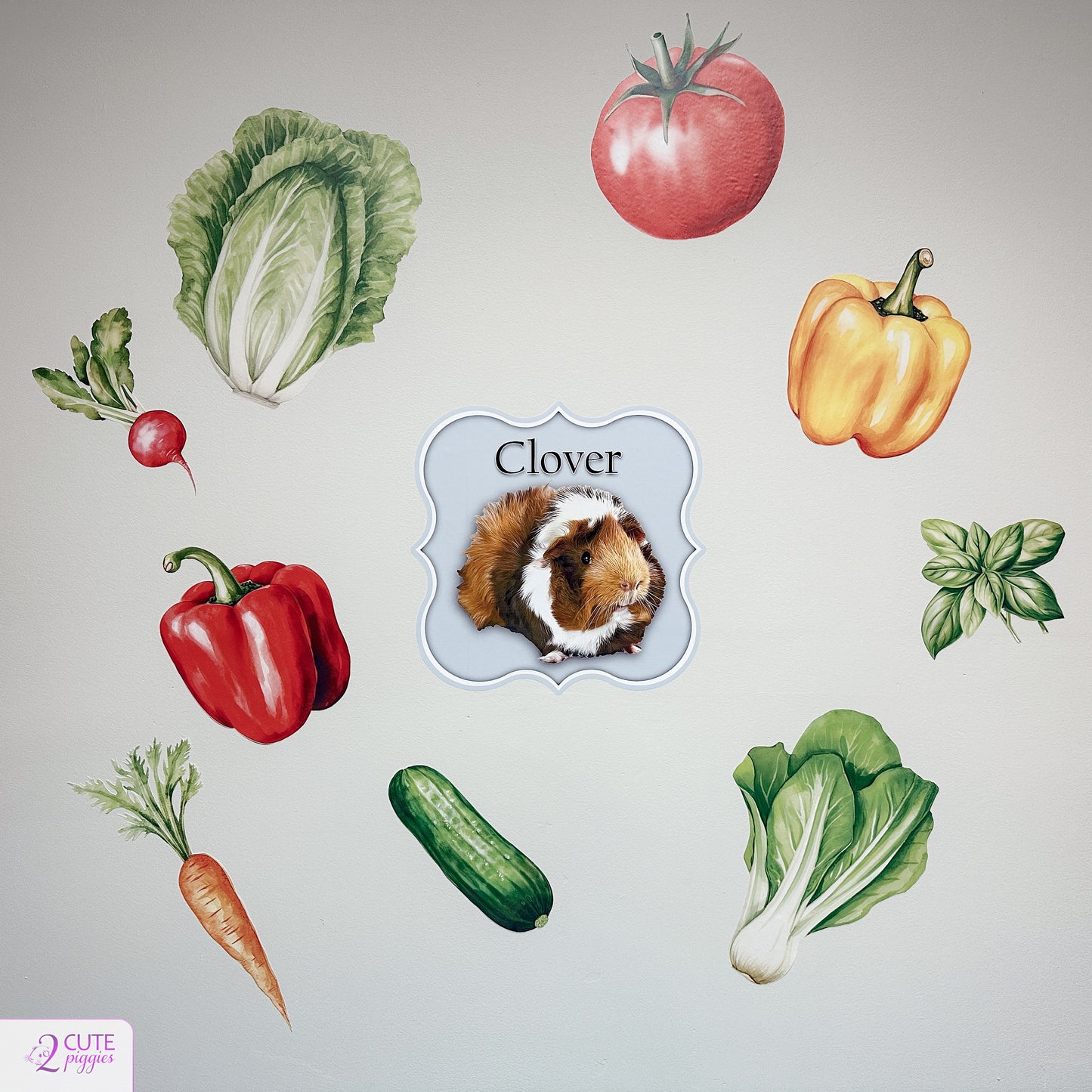 Guinea Pig Name Sign Wall Decal with Picture of Your Guinea Pig - Shape Options