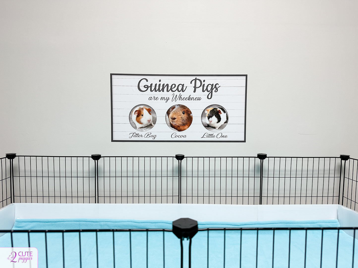 Guinea Pig Sign Wall Decal with Pictures of Your Guinea Pigs- Multiple Photo