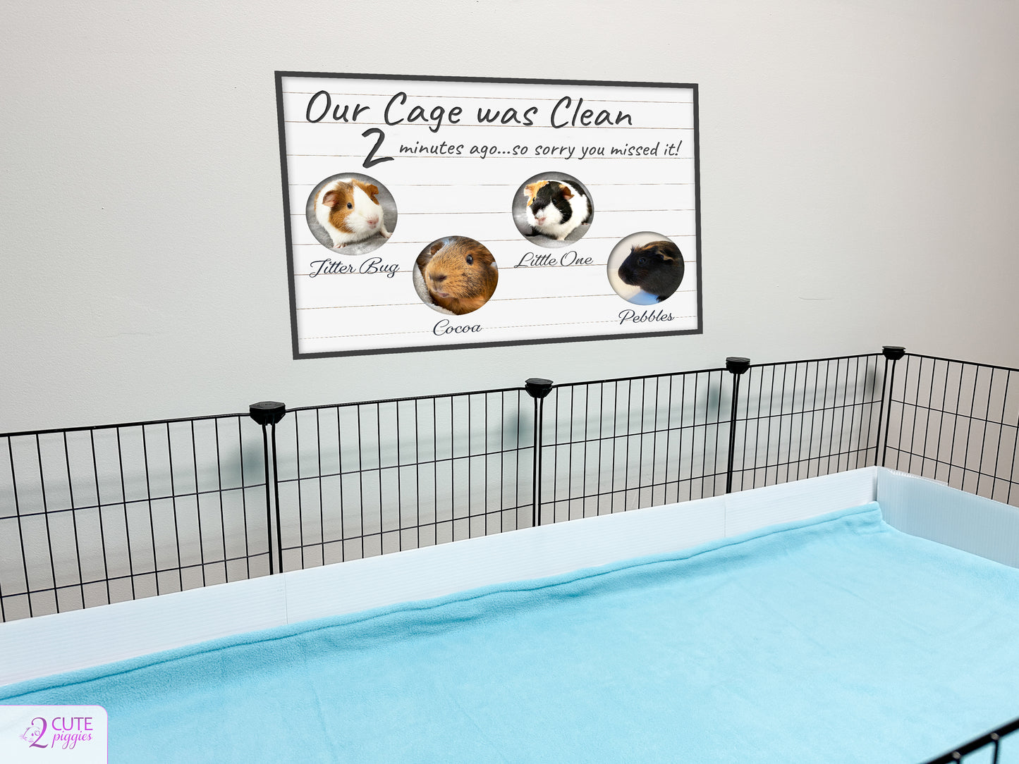 Guinea Pig Sign Wall Decal with Pictures of Your Guinea Pigs- Multiple Photo