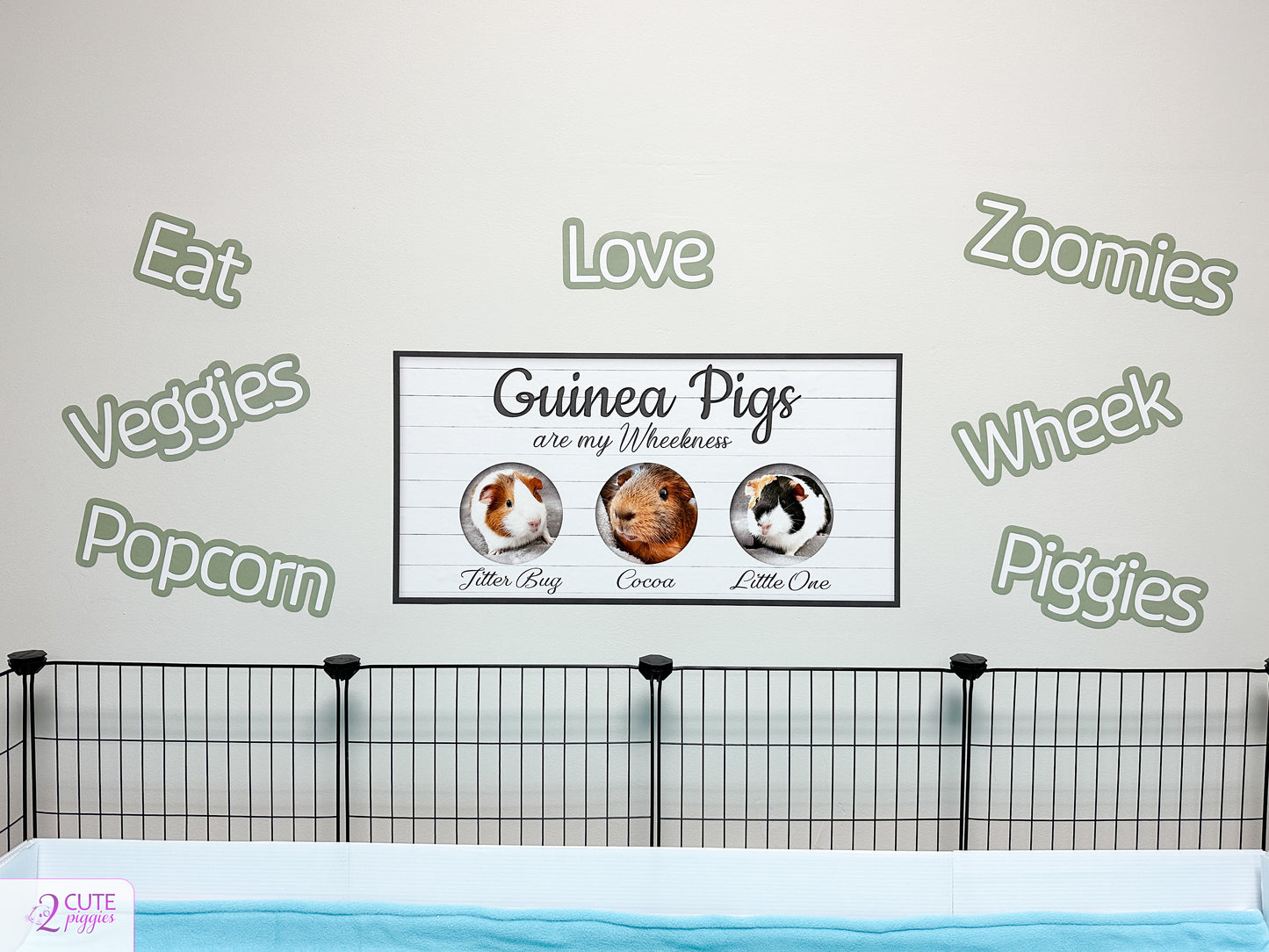 Guinea Pig Sign Wall Decal with Pictures of Your Guinea Pigs- Multiple Photo