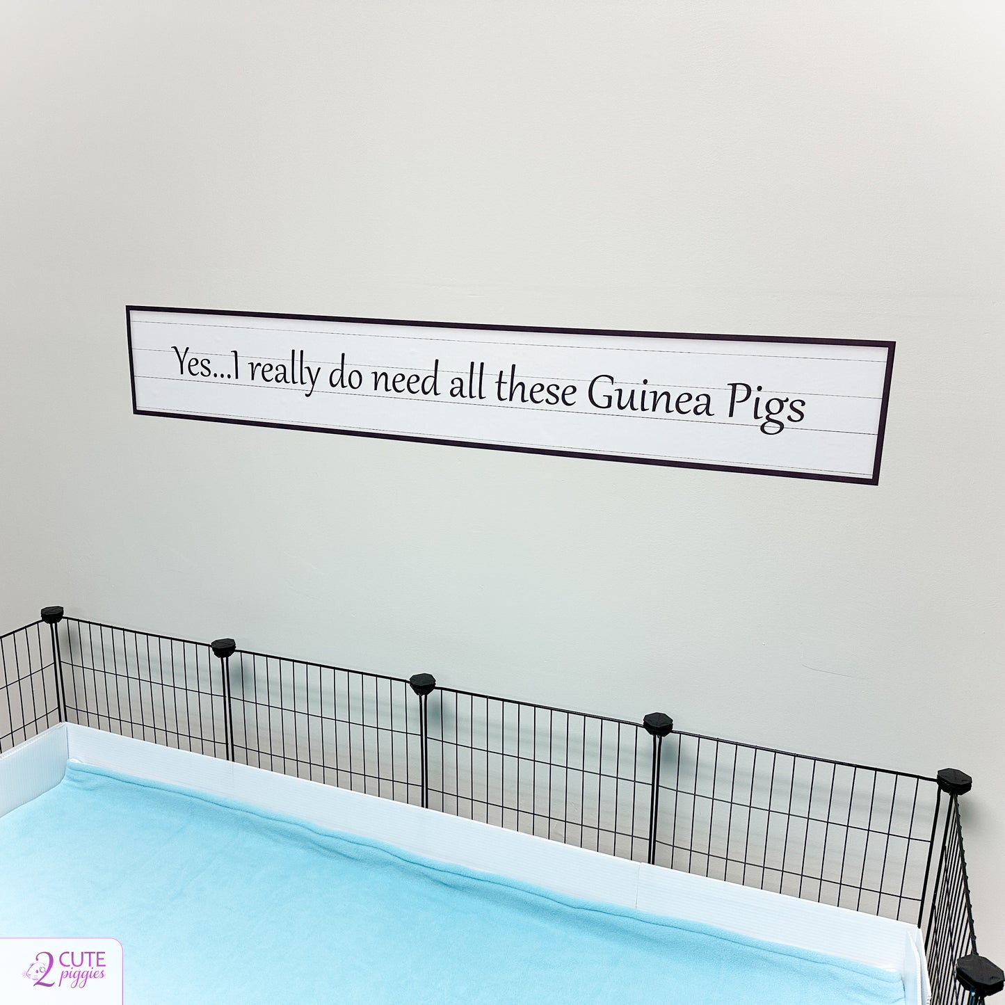 Guinea Pig Sign Wall Decal - Choice of Saying