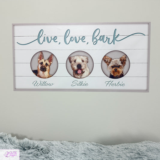 Live, Love, Bark - Multi Pet Photo Wall Decal