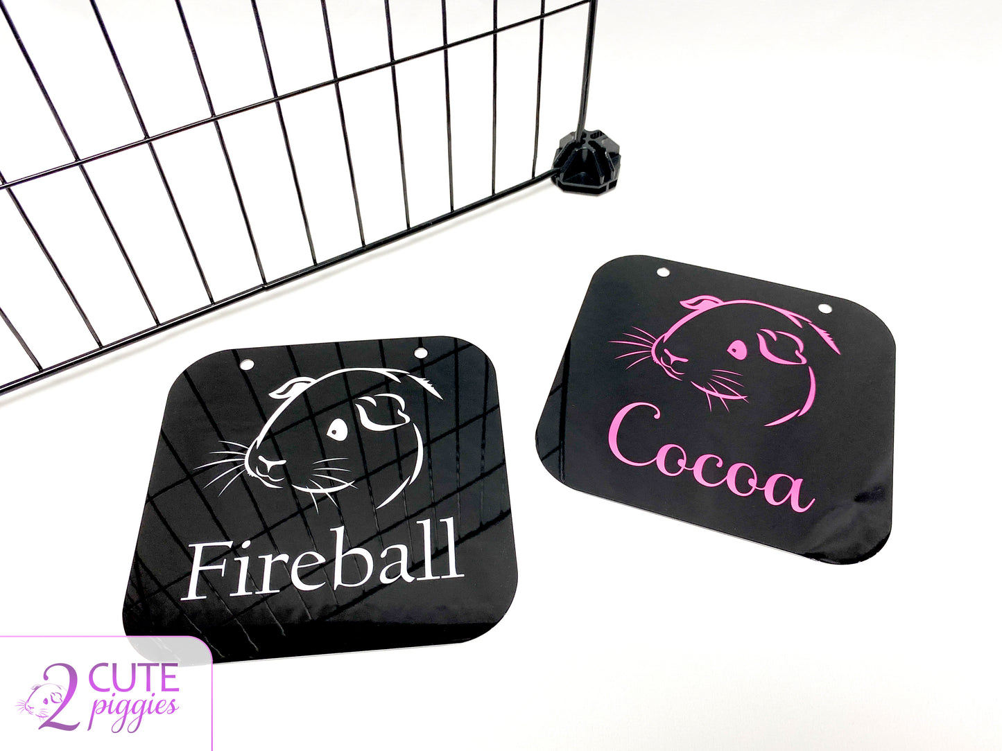 Guinea Pig Name Tag - Guinea Pig Face Outline - 5.5"x5.5"