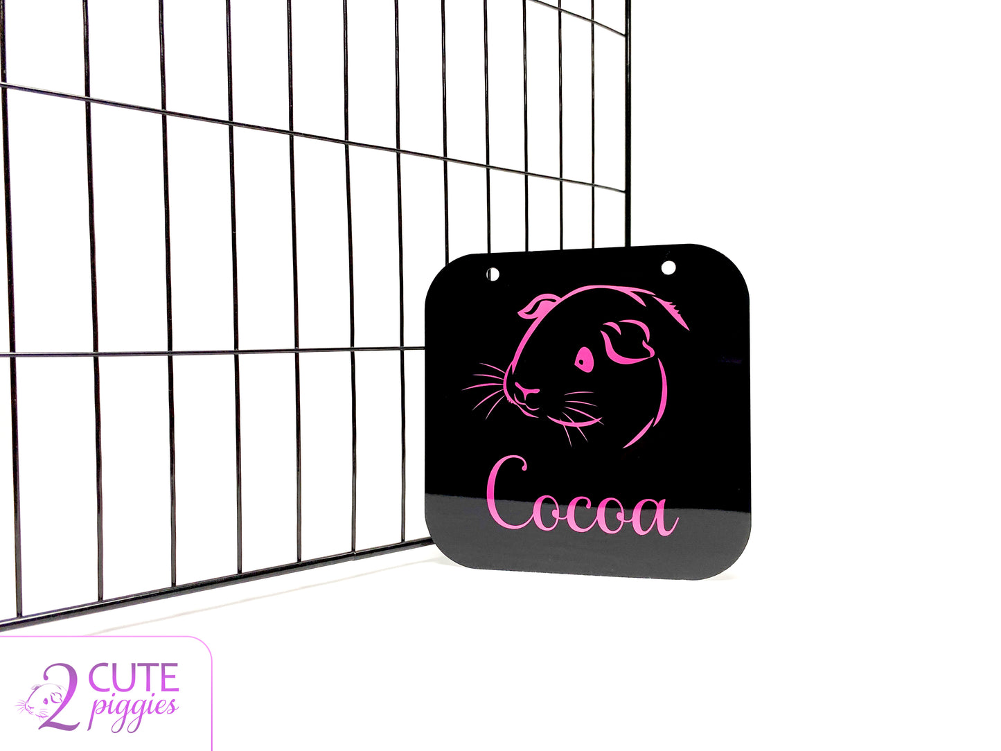 Guinea Pig Name Tag - Guinea Pig Face Outline - 5.5"x5.5"